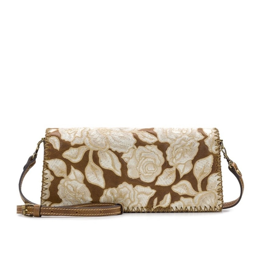Patricia Nash Brown and Cream Floral Shoulder Bag